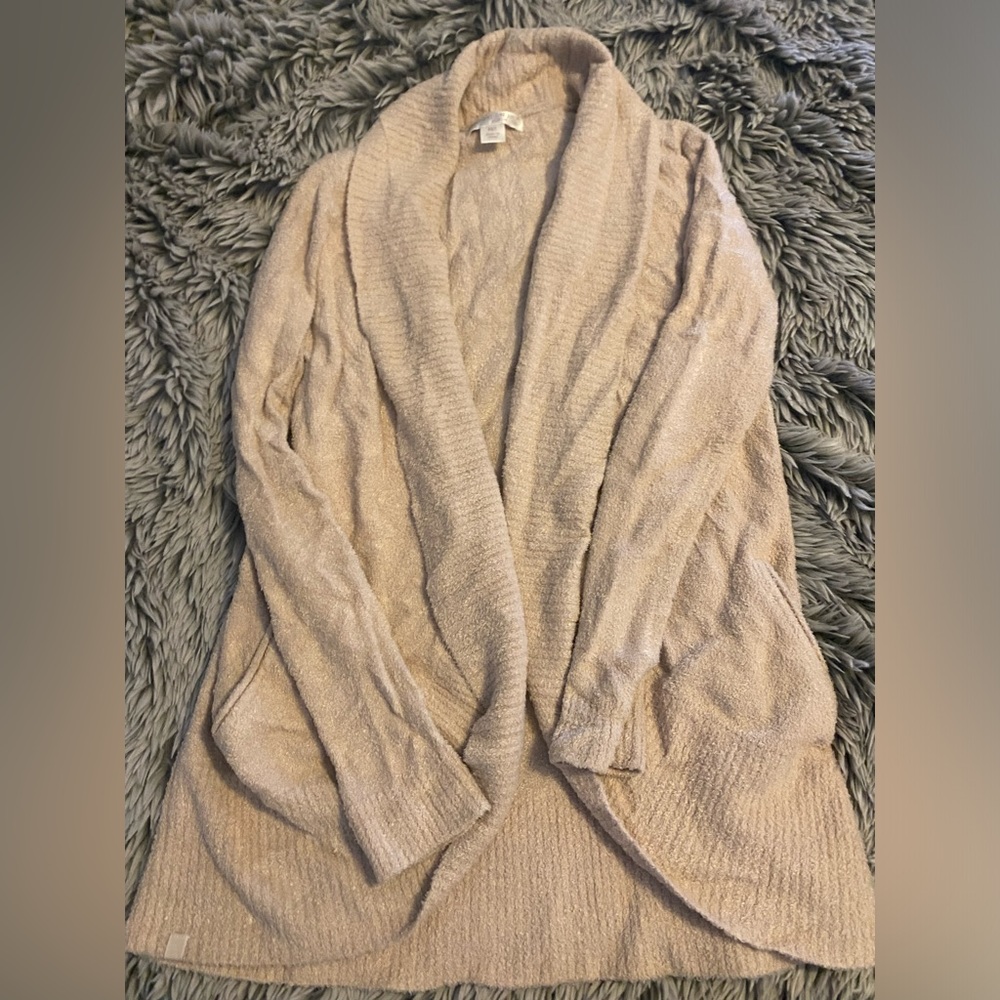 Barefoot Dreams CozyChic Lite Circle Cardigan Taupe Color XS/S